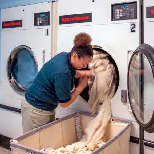 woman doing laundry