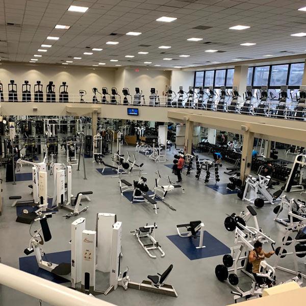 2nd floor view of a gym