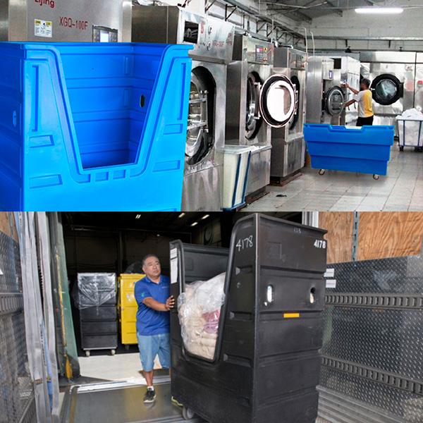 laundry cart and truck loading