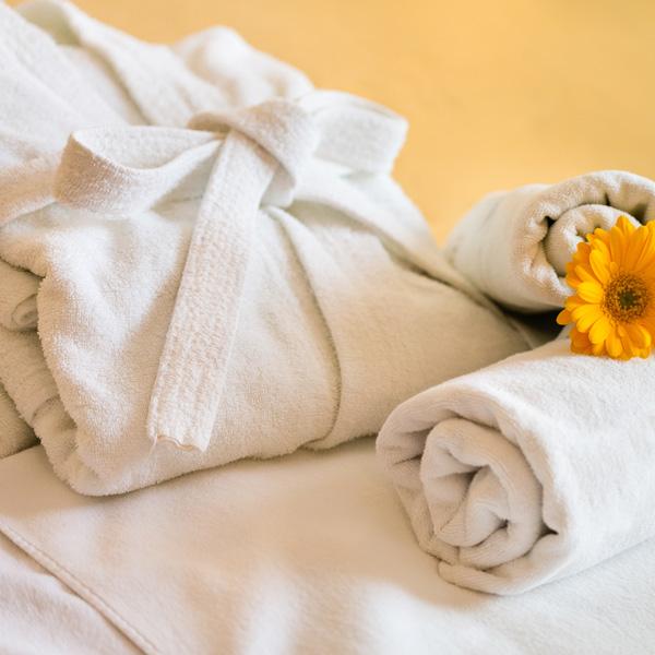 spa towel and robe